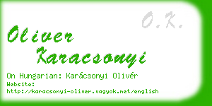 oliver karacsonyi business card