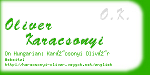 oliver karacsonyi business card